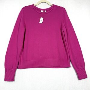 Gap Sweater Womens Medium Rollneck Roll Neck Fisherman Knit Bright Razzberry NWT